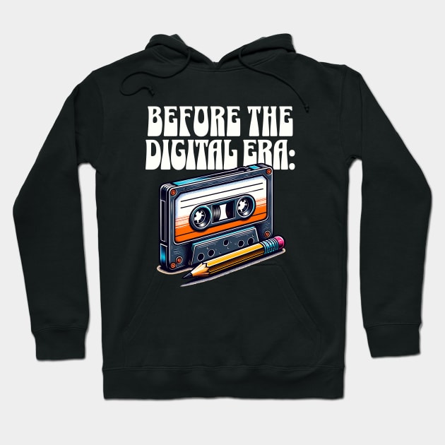 Old Music Cassette Tape Funny Hoodie by Norse Magic